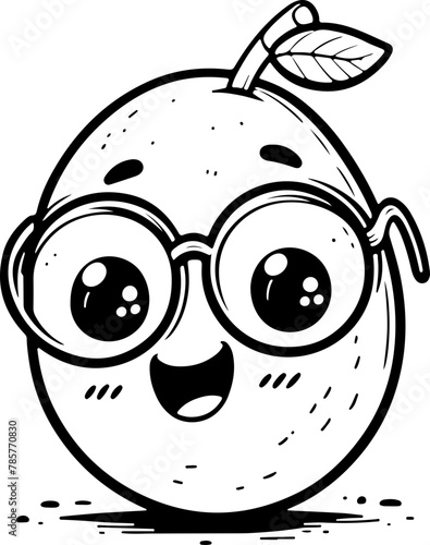 Personnage héros heureux fruit ou légume à colorier, ressource pour page ou livre de coloriage. Dessin au trait line art, pour enfant ou adulte. Vecteur noir, isolé transparent. 