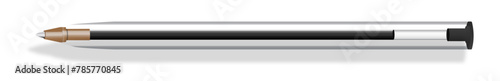 black ink pen realistic style stationary office supply 2 no cap