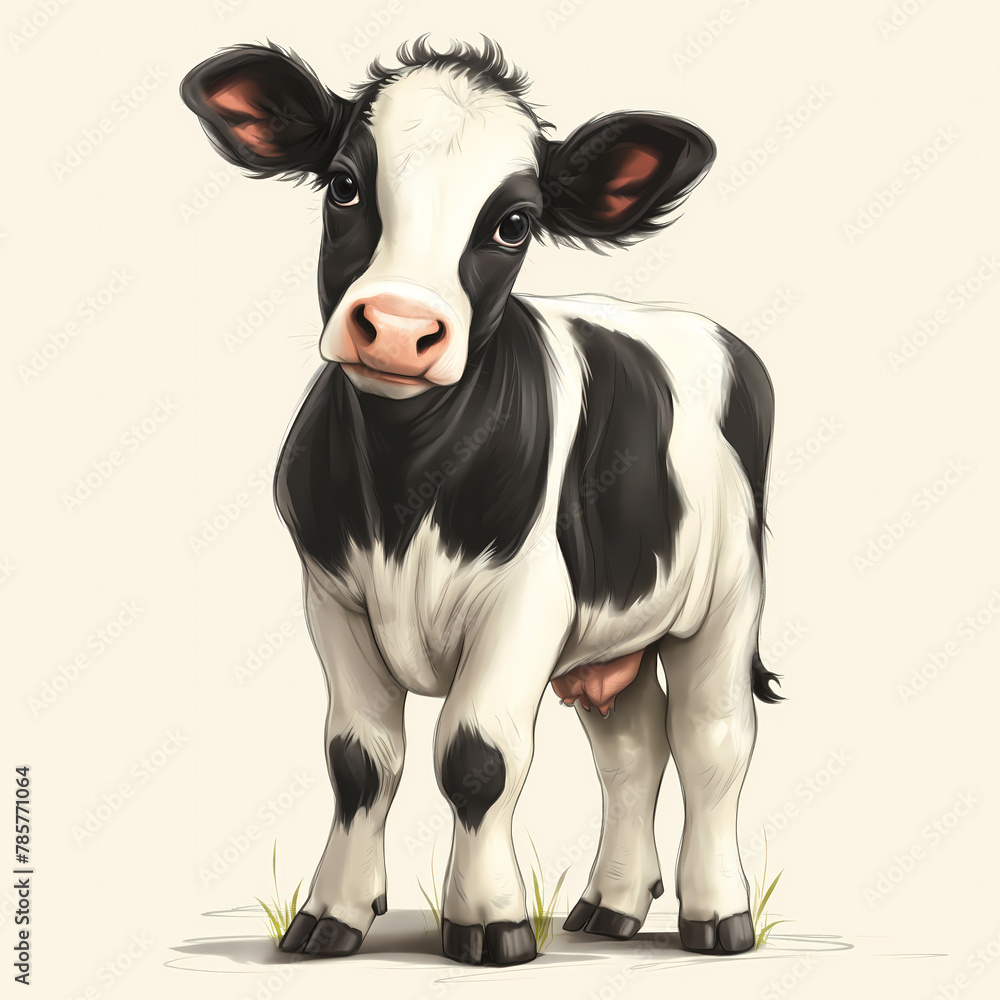 Eid al-Adha card template: Poster design featuring a cartoon cow, decorated with Islamic motifs, celebrating the Muslim holiday with an illıstration style Eid al-Adha card template: Poster design featuring a cartoon cow, decorated with Islamic motifs, celebrating the Muslim holiday with an illıstration style
