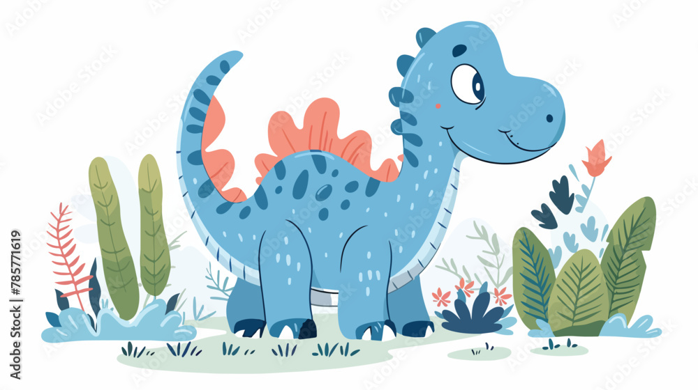 Adorable little dinosaur vector illustration for kids