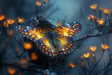 An artistic representation of a butterfly emerging from a cocoon, symbolizing personal transformation and growth. Concept of metamorphosis and renewal. Generative Ai.