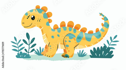 Adorable little dinosaur vector illustration for kids © inshal