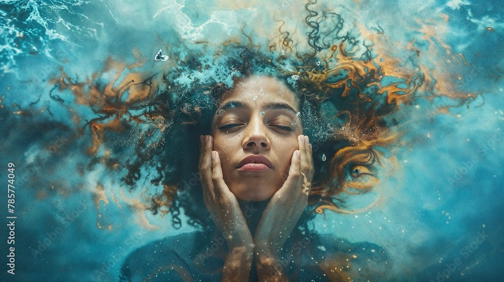 portrait of a person in the water portrait of a person in the water