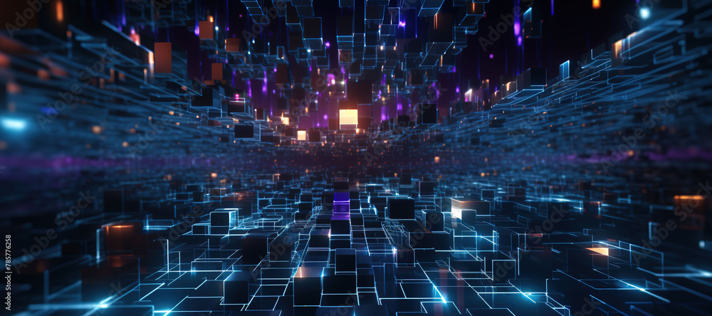 Fototapeta premium cyber network data, program 69