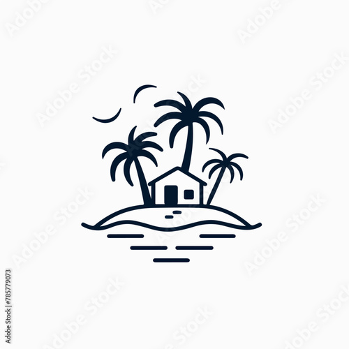 Tropical Retreat in cartoon  doodle style. Image for t-shirt  web  mobile apps and ui. Isolated 2d vector illustration in logo  icon  sketch style  Eps 10. AI Generative