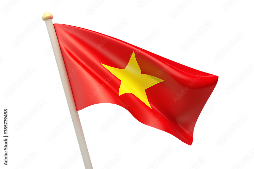 3d Vietnam National Flag isolated on transparent background 3d Vietnam National Flag isolated on transparent background