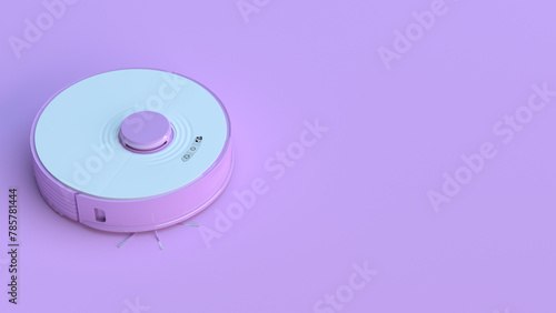 Modern robot vacuum cleaner on the plain background