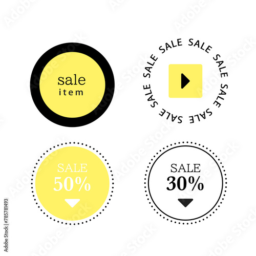 オープンセール用シンプルフレーム　イラストベクター素材