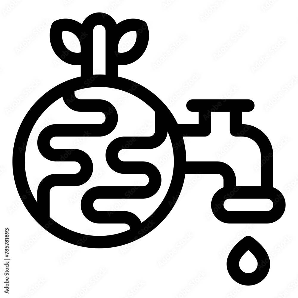 save water with reforestation outline icon and illustration save water with reforestation outline icon and illustration