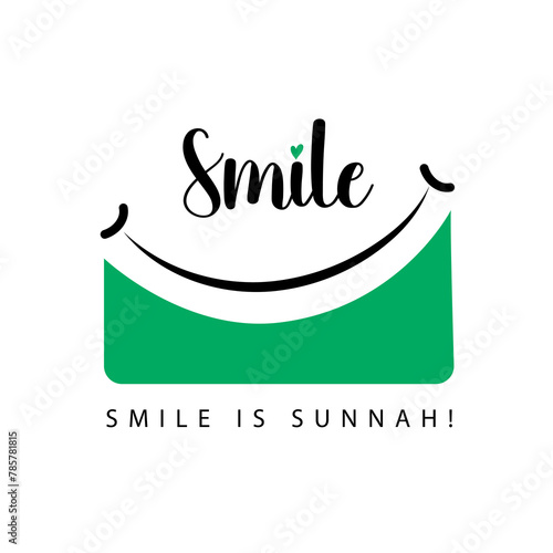 Vector illustration, Smile is Sunnah! photo