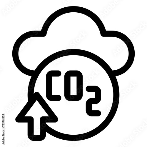 carbon levels increase outline icon and illustration