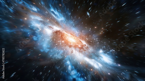 Highlighting the dynamic speed of light in a galaxy  this space background adds an element of motion and energy. 