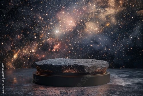 Rock on Table in Front of Galaxy