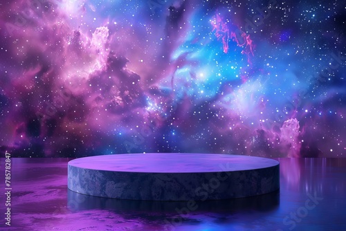 Purple and Blue Space Filled With Stars photo