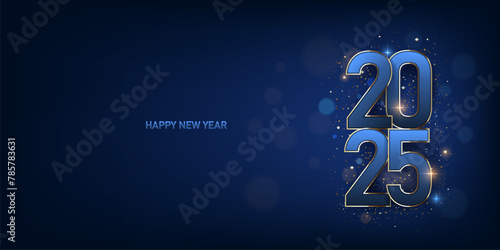 Happy new year 2025 background. Holiday greeting card design. Vector illustration.
