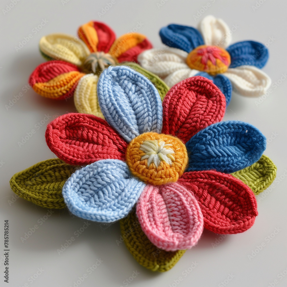 Wool Knit flower Wool Knit flower