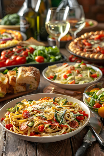 Exquisite Display of Various Delicious Olive Garden Recipes on a Galore Table Setting