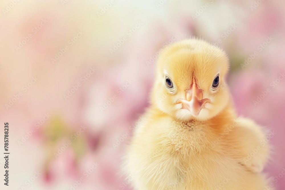 adorable curious baby chick closeup new life and spring concept cute animal portrait photography