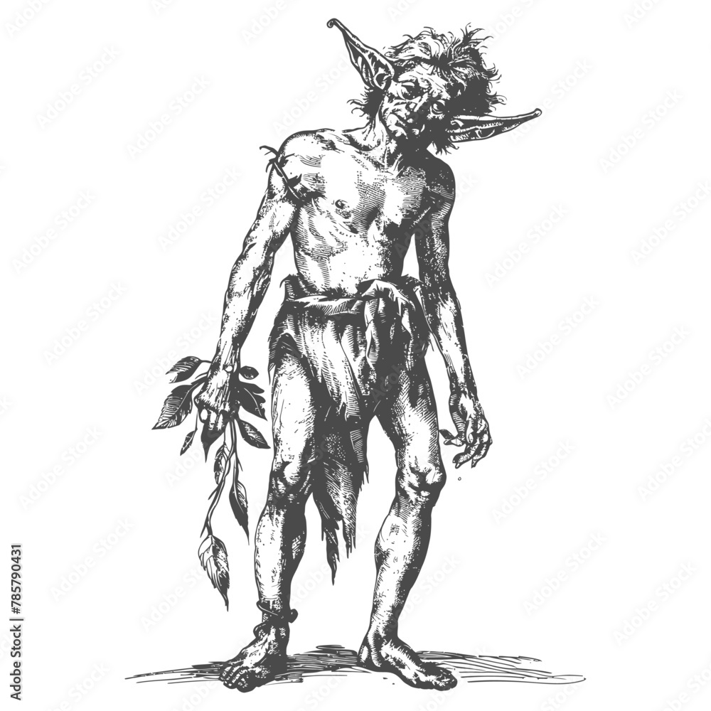 elf full body images using Old engraving style body black color only elf full body images using Old engraving style body black color only