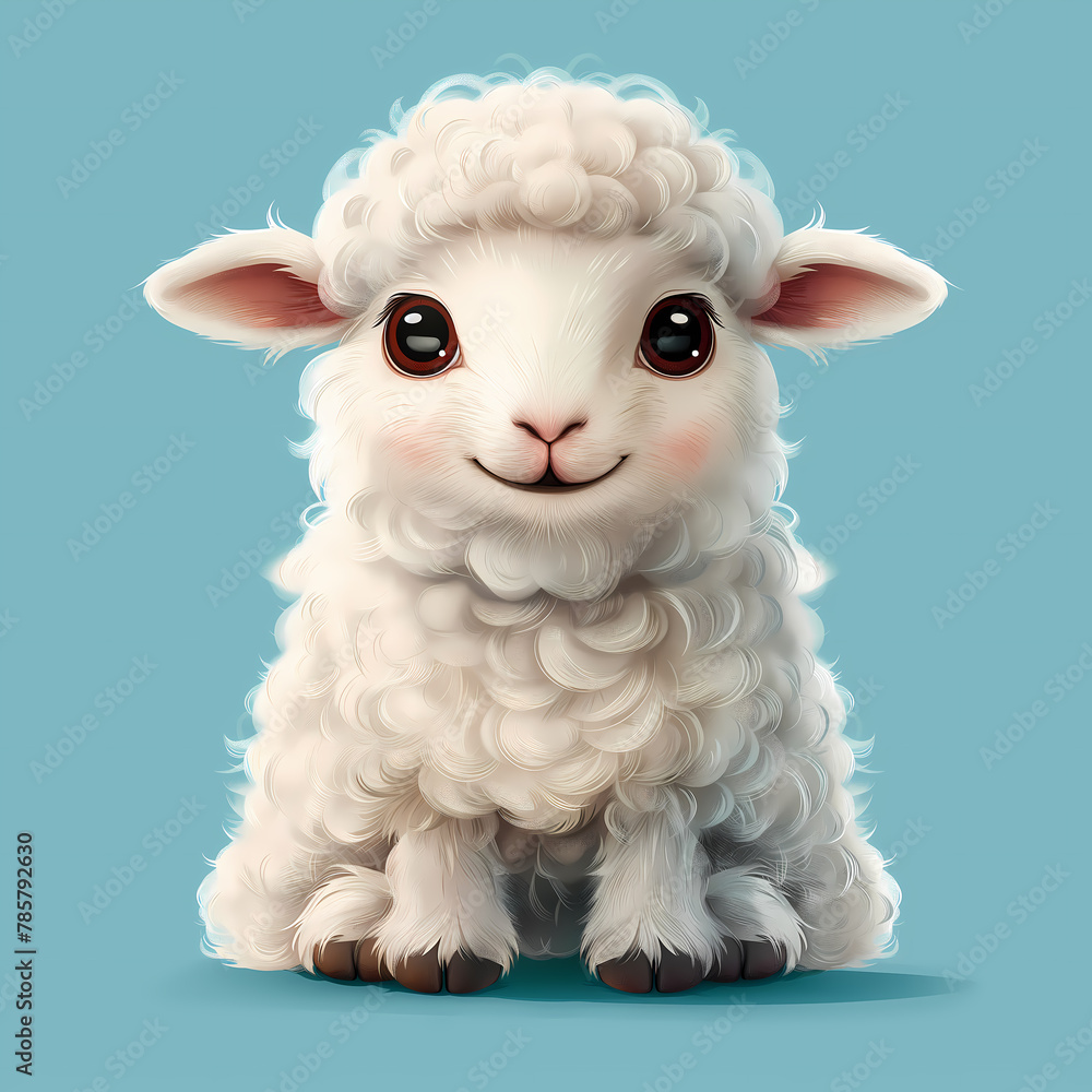 Eid al-Adha card template: Poster design featuring a cartoon sheep, decorated with Islamic motifs, celebrating the Muslim holiday with an illıstration style Eid al-Adha card template: Poster design featuring a cartoon sheep, decorated with Islamic motifs, celebrating the Muslim holiday with an illıstration style