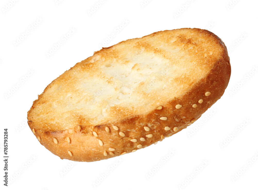 Half of grilled burger bun isolated on white Half of grilled burger bun isolated on white