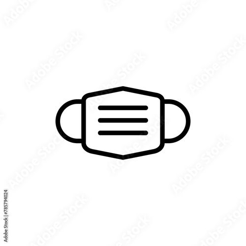 Mask icon vector isolated on white background. Man face with mask icon. Safety breathing masks. Industrial safety N95 mask. Medical mask vector icon.