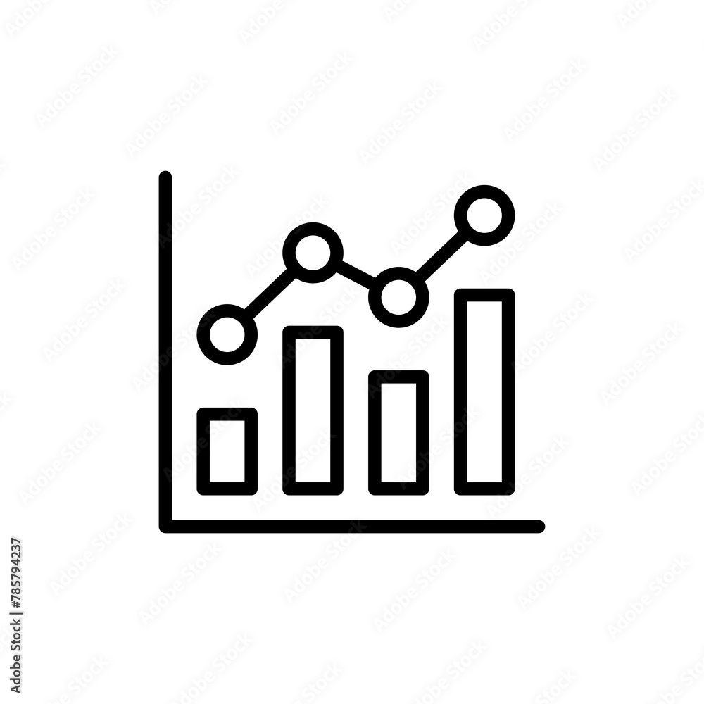 Growing graph Icon vector isolated on white background. Chart icon. Graph vector Growing graph Icon vector isolated on white background. Chart icon. Graph vector