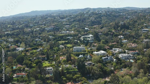 Aerial view of Beverly Hills in Los Angeles California, exclusive community