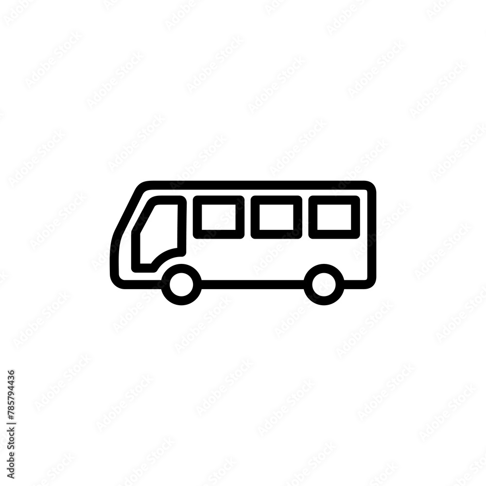 Bus Icon vector isolated on white background. Black bus vector icon