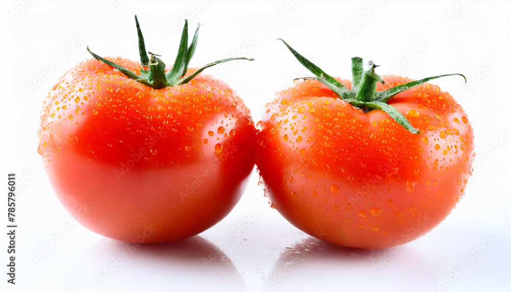 tomato with water drops isolated on white background tomato with water drops isolated on white background