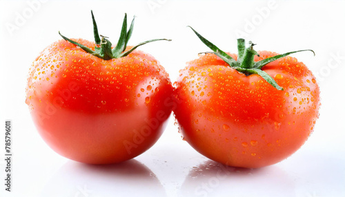 tomato with water drops isolated on white background