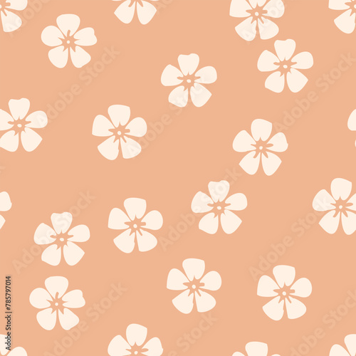 Seamless pink vintage Japanese textile kimono cherry blossoms stencil pattern vector