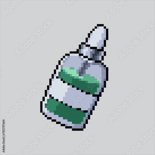 Pixel art illustration Serum Bottle. Pixelated Skin Care Bottle.
Beauty Skin Care Serum Bottle pixelated for the pixel art game and icon
for website and video game.