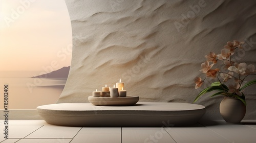 spa background for display or montage products. 3d render