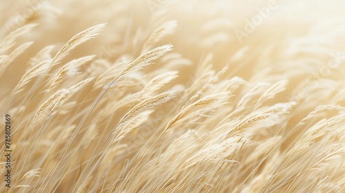Soft and feathery grass blowing in the gentle wind, creating a peaceful and serene atmosphere