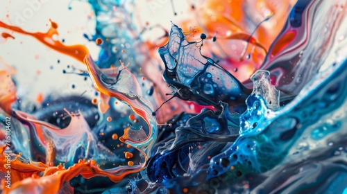 Fluid motions of paint create a mesmerizing explosion of color and movement