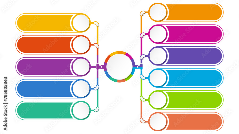 Fototapeta premium Infographic process design 11 options or steps.