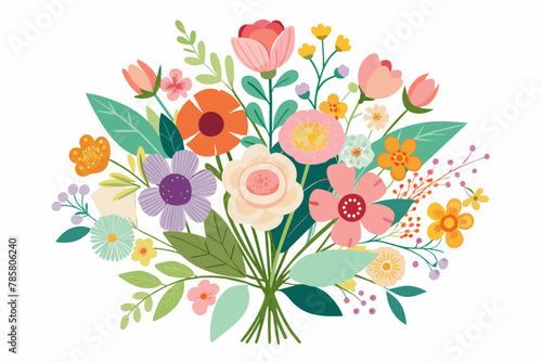 Charming bouquets adorned with vibrant flowers create a captivating display.
