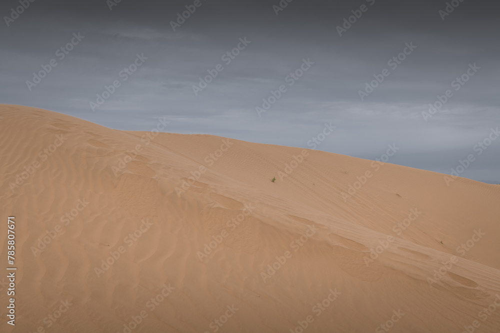 Close up on the curves of sand hills in Ba Dan Ji Lin desert of Inner Mongolia