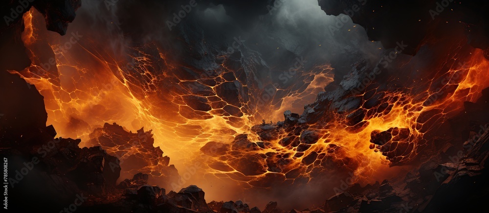 Fire and Flames in the Dark Background
