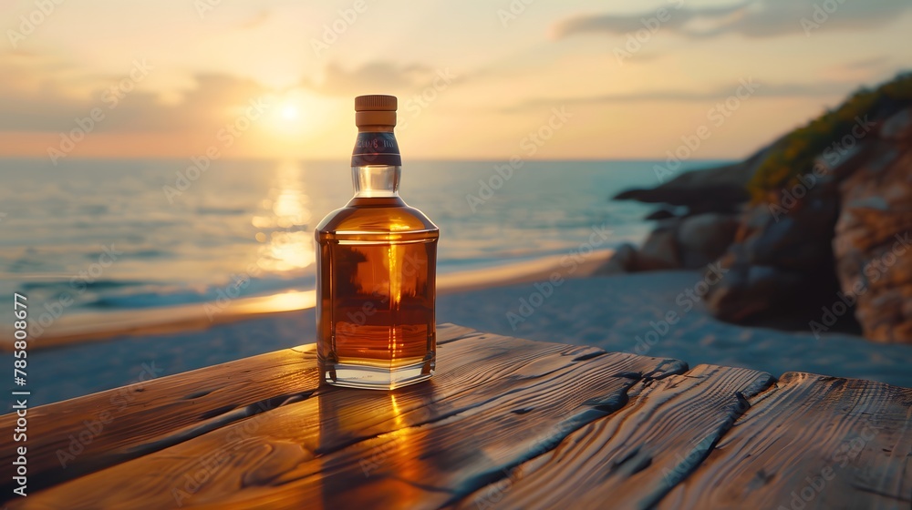 Obraz premium 海とウイスキー