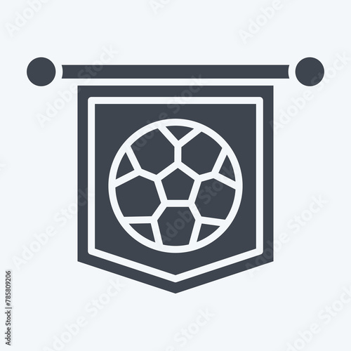 Icon Pennant. related to Football symbol. glyph style. simple design illustration