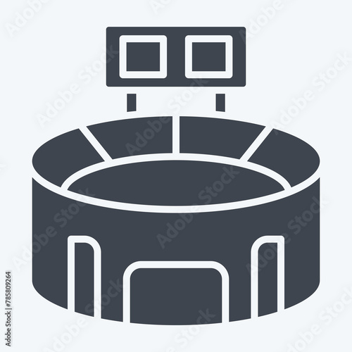 Icon Stadium. related to Football symbol. glyph style. simple design illustration