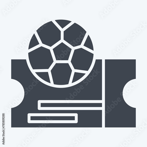 Icon Ticket. related to Football symbol. glyph style. simple design illustration