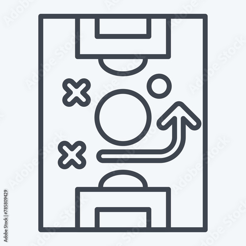 Icon Tactics. related to Football symbol. line style. simple design illustration