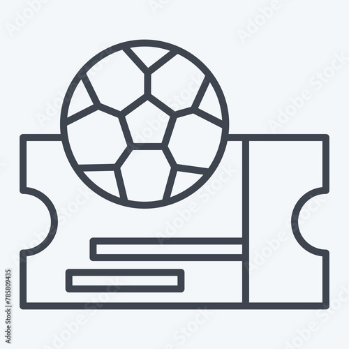 Icon Ticket. related to Football symbol. line style. simple design illustration