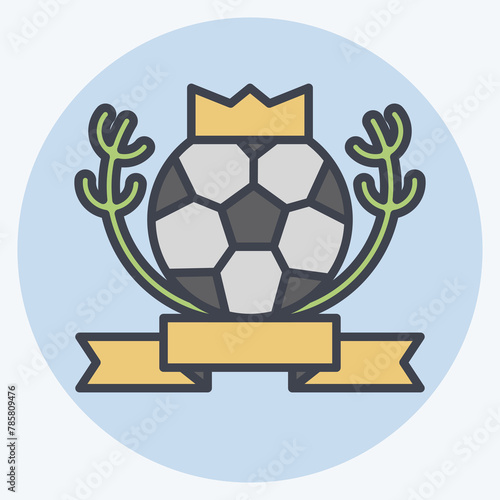 Icon Championship. related to Football symbol. color mate style. simple design illustration