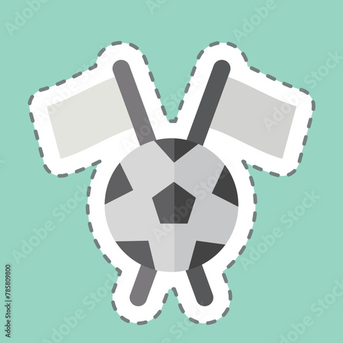 Sticker line cut Flag. related to Football symbol. simple design illustration