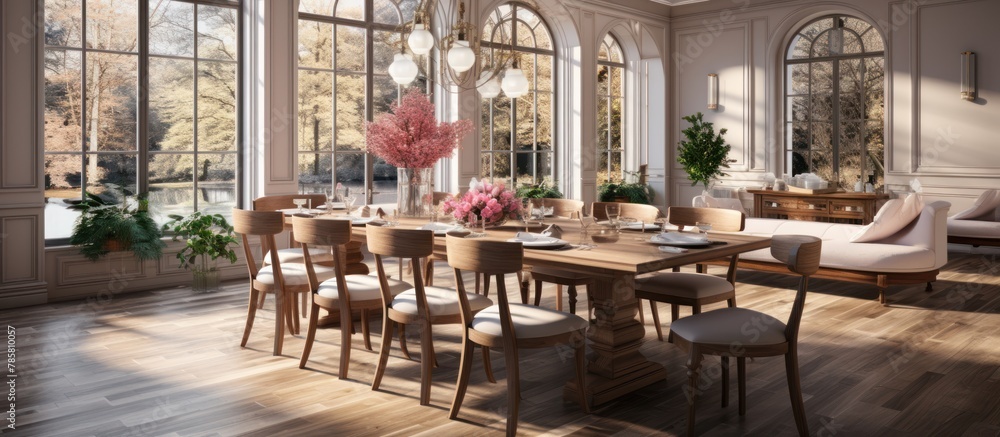 luxury dining room interior design in classical style