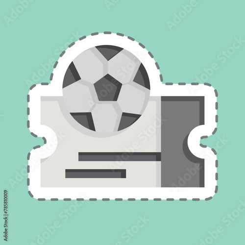 Sticker line cut Ticket. related to Football symbol. simple design illustration